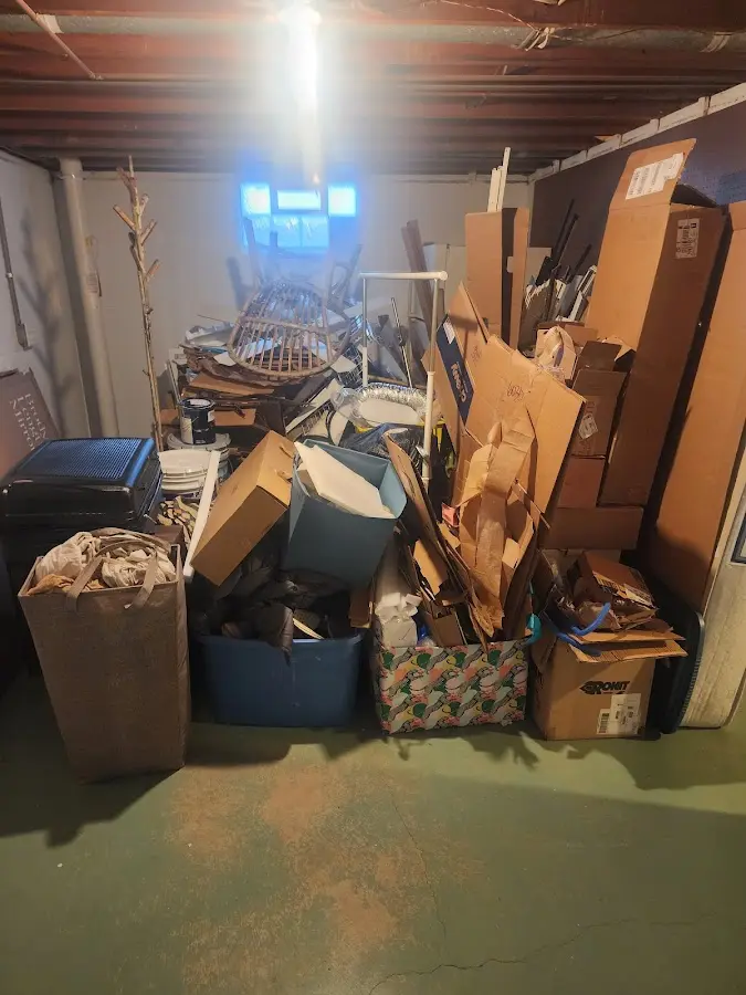 Roll-off dumpster container at job site for 4 Yard Dumpster Rental in Merrimack